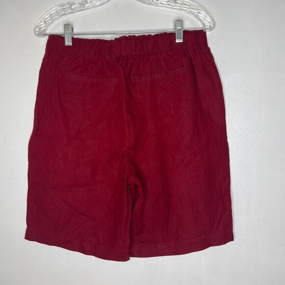 Chico's Red Drawstring 100% Linen Blend 9" Shorts Women's 0.5 US Size 6 - Picture 8 of 11